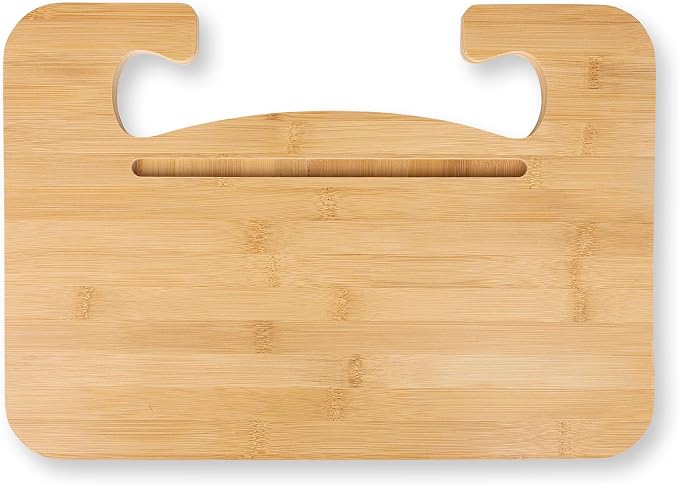 lebogner Steering Wheel Tray, Car Tray for Eating, Hook On Steering Wheel Desk for Food, Laptop and Car Accessories, Car Road Trip Must Haves Gadgets Car Table (Bamboo Wood) - Image 6