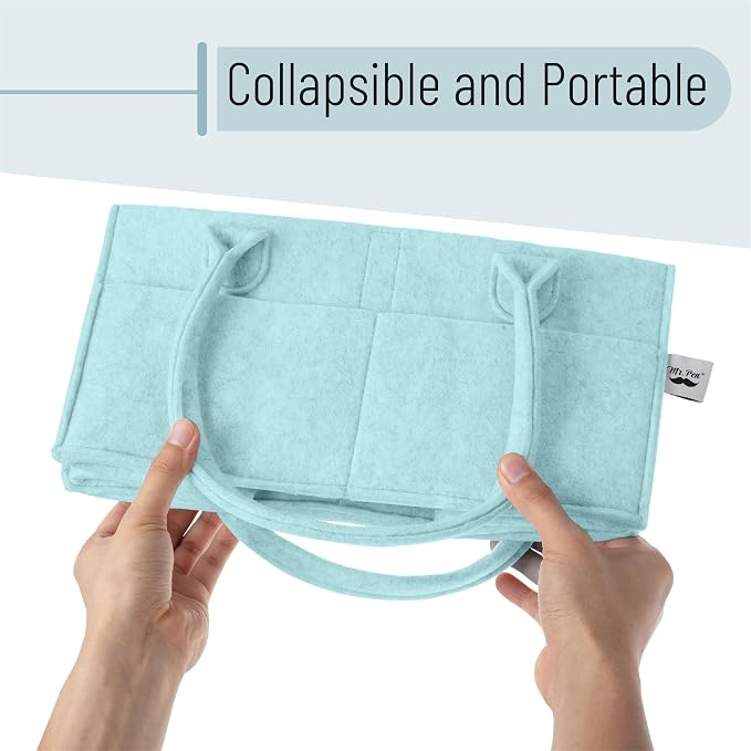 Mr. Pen- Baby Diaper Caddy Organizer, Light Blue | Nursery Storage Bin and Car Organizer for Diapers and Baby Wipes - Image 6