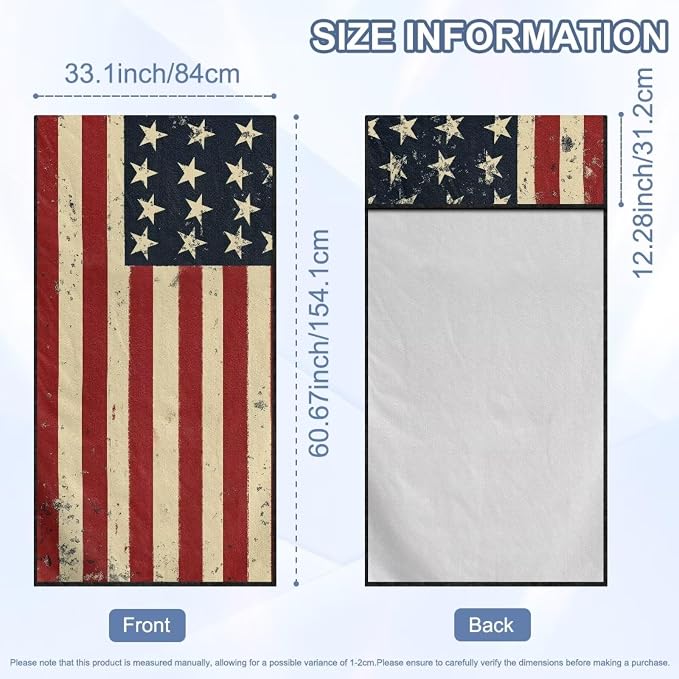 Horeset American Flag Multi-Function Car Seat Towel Cover – Beach Towel & Gym Towel for Car Seat, Absorbent Sand Proof Sweat Protector for SUV Sedan Truck, Patriotic Design,1pcs - Image 9