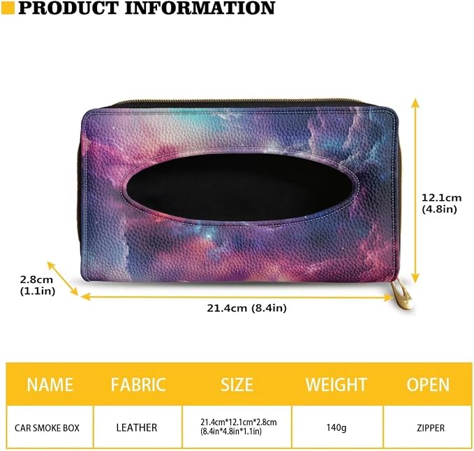 Biyejit 2 Pack Car Tissue Holder, Galaxy Clouds Sun Visor Napkin Holder, Car Visor Tissue Holder, PU Leather Backseat Tissue case Holder for car, Vehicle - Image 6