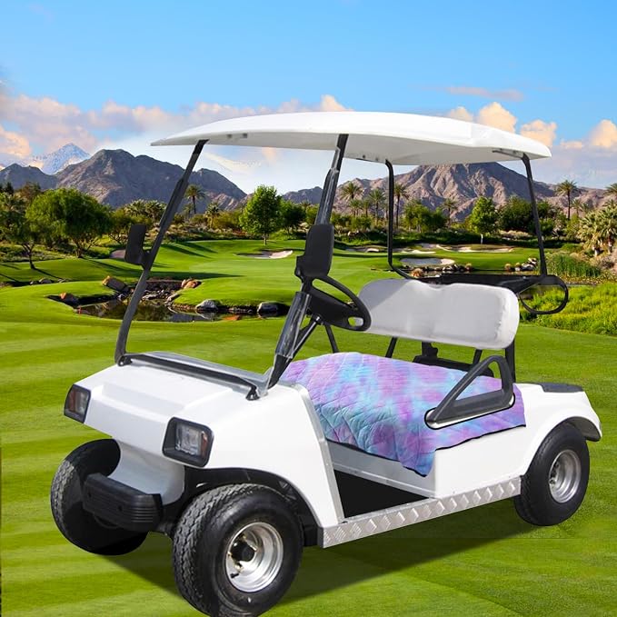 YOKYHOM Golf Cart Seat Covers, Thick Plush & Non-Slip Backing, Blue Purple | Heat & Cold Protection, All-Season Comfort, 51 x 30.5 in, Fits Most 2 & 4 Passenger EZGO, Club Car, Yamaha & Icon Carts - Image 7