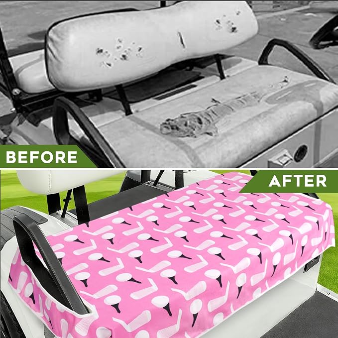 Golf Cart Seat Covers Club Car Golf Cart Accessories for Men Women Golf Carts Seat Towel Blanket 2-Seat Golf Cart Decorations - Image 8