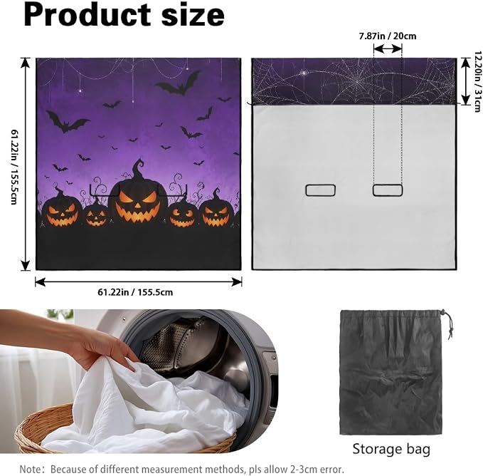 Purple Pumpkin Bat Print Back Seat Cover for Car Trucks Van SUV, Halloween Decor Waterproof Rear Bench Towel Seat Covers for Dogs and Kids,Automotive Backseat Protector - Image 7