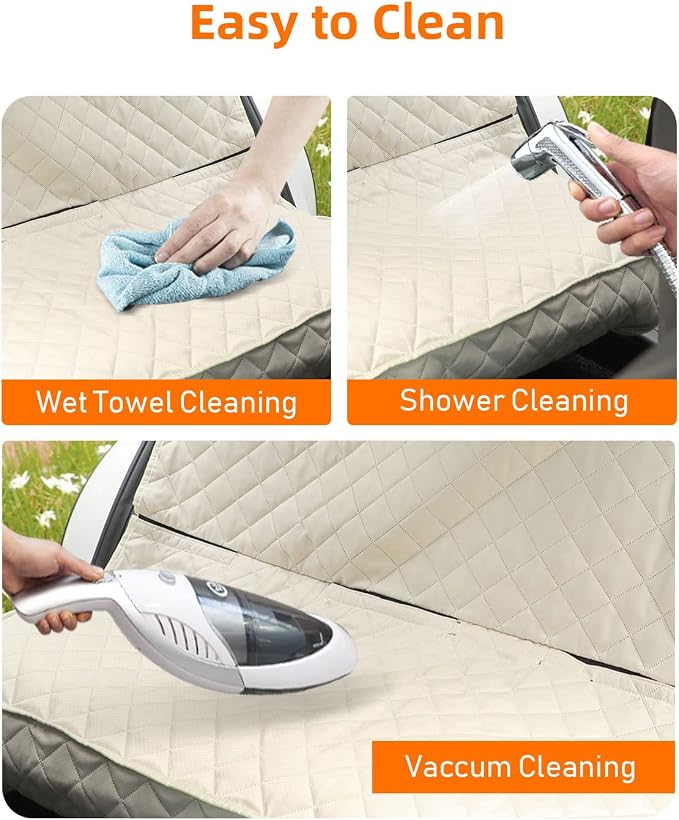 Waterproof Scratchproof Pet Bench Seat Covers for Cars, SUVs | Nonslip Durable Back Seat Cover for Dogs, 600D Oxford Fabric, Side Flaps, Full Bench, Easy Install, Machine Washable - Image 9