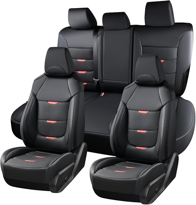 Coverado Car Seat Covers Custom Fit for RAV4 2019-2025, Full Set, Black | Car Seat Covers for Toyota RAV4 2019-2025(Hybrid) Woodland Edition, Airbag Compatible & Easy Install & Waterproof - Image 9