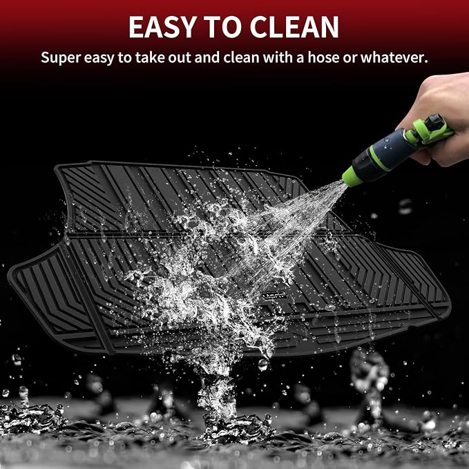 LASFIT Cargo Mat for Toyota Camry 2018 2019 2020 2021 2022 2023 2024-2026 | All Weather Custom Fit Anti-Slip Pet Friendly Easy Clean TPE Trunk & Backrest Mats for 8th 9th Gen Camry, Black - Image 7