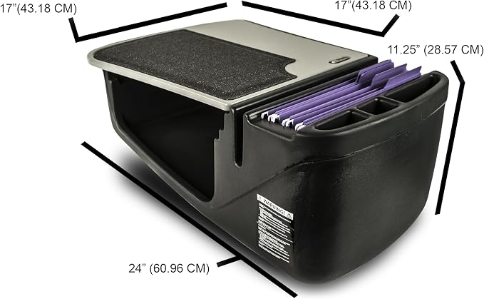 AutoExec Efficiency GripMaster Car Desk for Your Vehicle Workstation and Mobile Office, Mahogany with 400 watt Power Inverter, Printer Stand and Phone Mount - Image 5