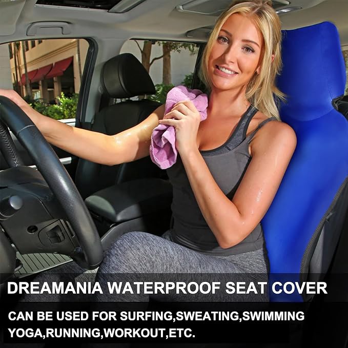 INFANZIA Premium Waterproof Seat Cover Towel Protector Neoprene Universal Fit, Upgraded 100% Washable & Removable Non-Slip Sweat Carseat Towel Covers, Perfect for Gym/Yoga/Workout(Royal Blue,2PCS - Image 8