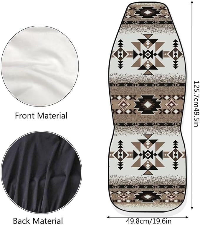 Aztec Car Front Seat Cover Set Soft Driver Car Seat Cover Navajo Brown Comfort Front Seats Only,Bucket Seat Covers Universal Fit for Auto SUV Truck Sedan - Image 5