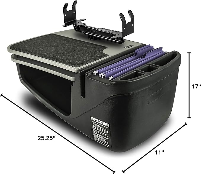 AutoExec GripMaster Car Desk for Your Vehicle Workstation and Mobile Office, Grey with Printer Stand - Image 5