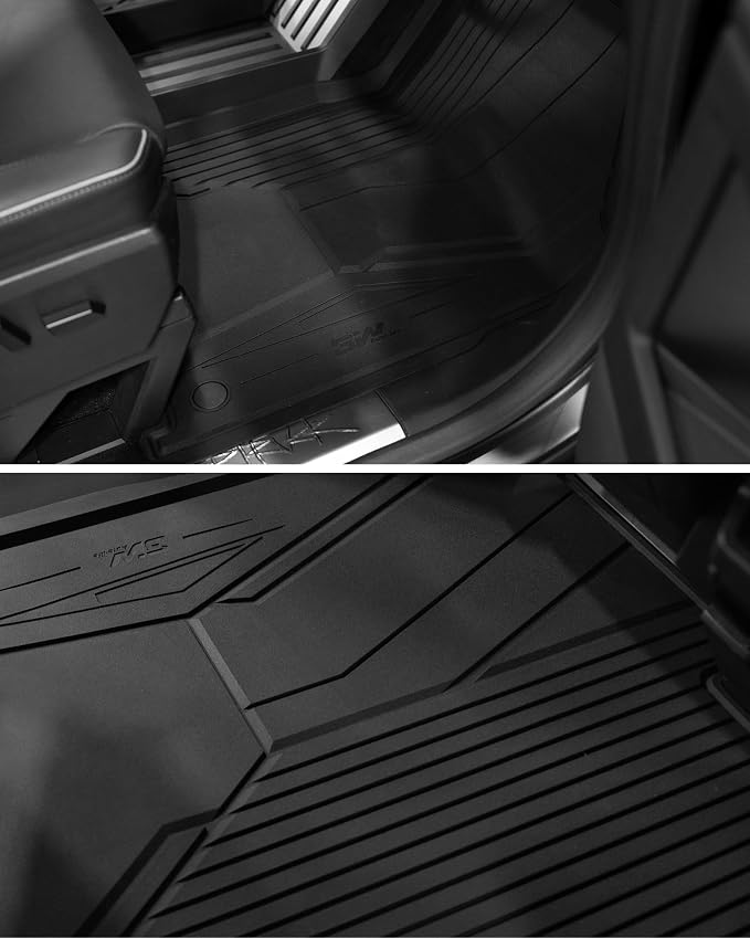 3W Floor Mats Set for Tesla Cybertruck 2023 2024 2025 2026, Frunk Liners | Rear Cargo Liners All Weather Protection Waterproof, Gear Locker Mats Custom TPE Cargo Trunk Accessories for Tesla, Black - Image 9