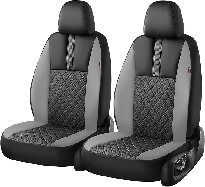 Coverado Car Seat Covers Front Pair, Automotive Leather Seat Covers for Car,Universal Fit Front Back Seat Cover, Non-Slip Waterproof Breathable Car Seat Protector - Image 7