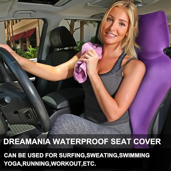 INFANZIA Waterproof Car Seat Cover Towel, Non-Slip Neoprene, Purple,2PCS | Carseat Protector Machine-Washable & Removable Universal fit SUV,Trunks, Absorbs sweat, for Gym/Yoga/Workout - Image 8