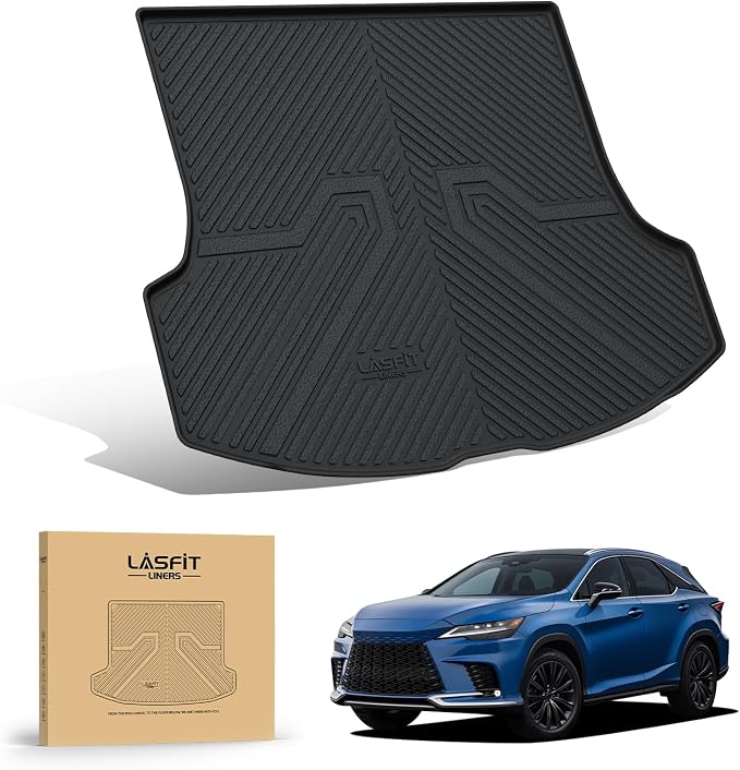 LASFIT Cargo Mat for 2023-2026 Lexus RX RX350 RX350h RX500h, Black | All Weather RX350 RX350h Custom Fit TPE Cargo Liner, Full Coverage Secure-Fit Trunk Liner, Easy to Wash - Image 9