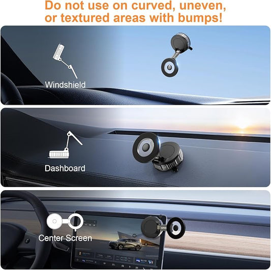 Magnetic Phone Holder for Car, 360° Adjustable Vacuum Car Phone Holder | 80+LBS Suction Phone Mount, for Car Dash/Windshield/Screen, Phone Holders for Your Car, for iPhone 17/16/15/14/13 - Image 2