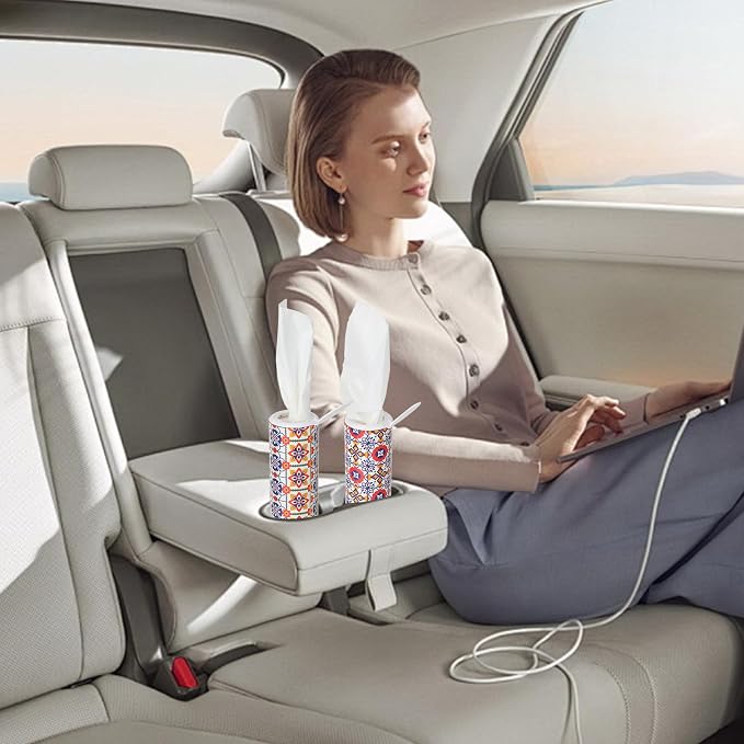 Modern Car Tissues Cylinder 4 Packs (4 Canisters/200 Tissues) - Plastic, Ct-3 - Image 7