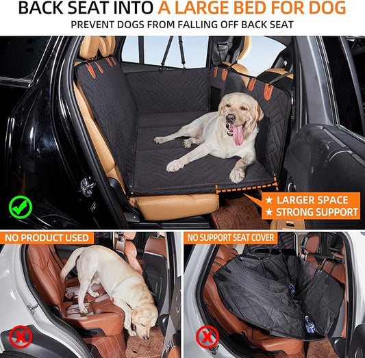Hard Bottom Dog Car Seat Cover for Back Seat,Seat Extender for Dogs | Strong Support,More Rest Space,Waterproof, Scratch Resistant,Car Seat Protector,Dog Hammock for Car/SUV/Small Truck - Image 2