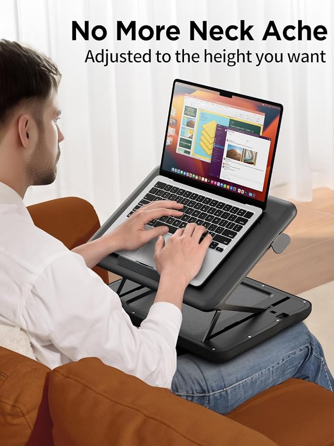 SAIJI Height & Tilt Adjustable Lap Desk, Portable Laptop Stand for Bed | Foldable Lap Desks - Up to 15.6 Inch Laptops, Lap Desk for Couch, Recliner, Chair, Laptop Tray Table for Home Office Working - Image 9