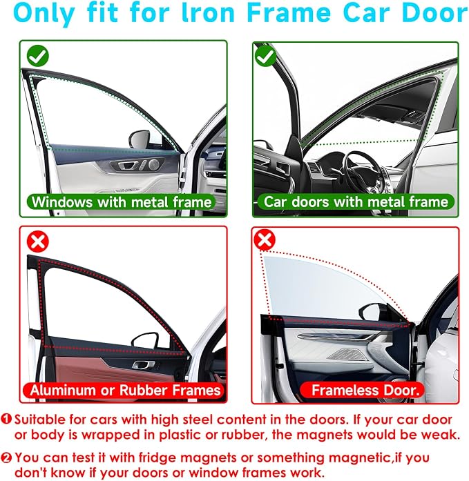2 PCS Car Window Shades, Magnetic Double Layer Car Side Window Sun Shades with Full Shade/Half Shade, Front Window Covers for Driver,Car Accessories - Image 7