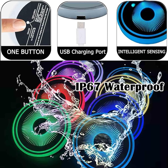 2PCS LED Car Cup Holder Lights, Light up Car Coasters for Cup Holders | 7 Color-Changing Light Up Cup Holder Insert Coasters, Waterproof Car Accessories for Teens, Car Gifts for Men & Women - Image 7