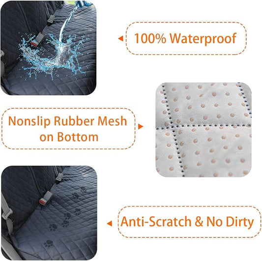 Honest Dog Car Seat Covers, Dog seat Cover with Side Flap for Cars, Trucks, and Suv's - Waterproof & Nonslip Pet Seat Cover for Backseat (Pack of 2) - Image 2