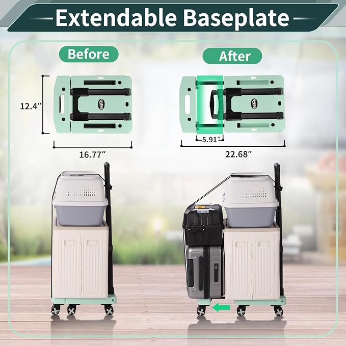 GtIiFmTe Foldable Hand Truck, Lightweight Luggage Cart for Airport Car Seat | Compact Folding dolly with Rotating swivel wheel,storage size12×15.7×4.1",300lbs Load,Upright Lock Handle with 3bungee cords - Image 4