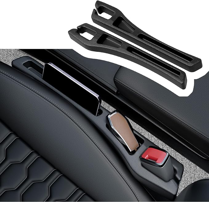 2PCS Car Seat Gap Filler Organizer,2 in 1 Car Gap Filler (Black) | Multifunctional Design,Fill and Storage Function for Storing Phones Keys Cards,No Drop Seat Guard for Cars Suvs Trucks - Image 7