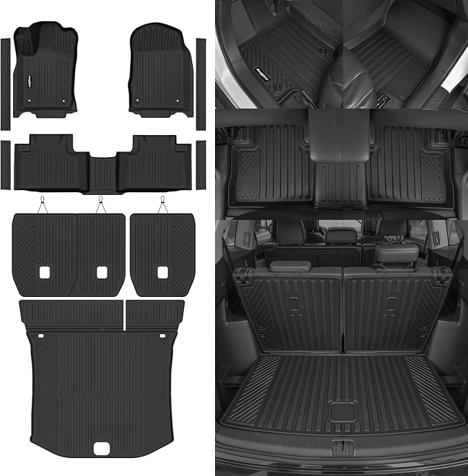Floor Mats for 2013-2015 Jeep Grand Cherokee Accessories | Trunk Mat and Backrest Mat & Door Sill Guard All Weather TPE Protector Odorless Full Set Interior Floor Liners - Image 8
