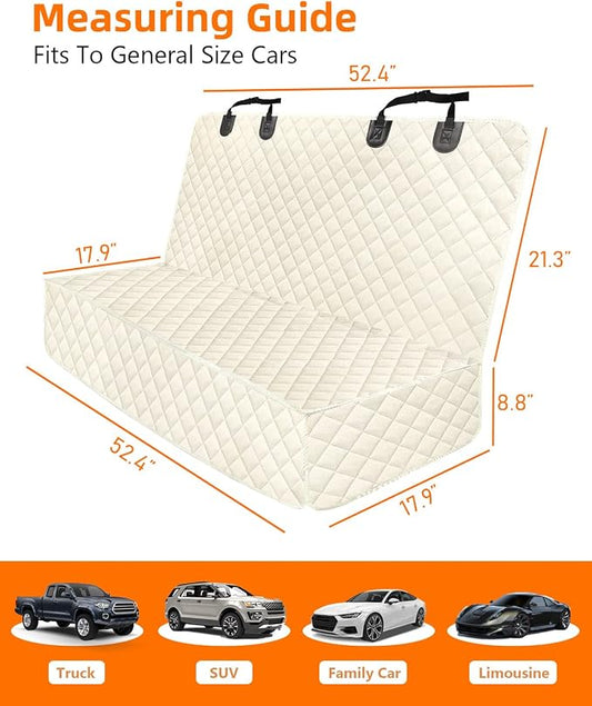 Waterproof Scratchproof Pet Bench Seat Covers for Cars, SUVs | Nonslip Durable Back Seat Cover for Dogs, 600D Oxford Fabric, Side Flaps, Full Bench, Easy Install, Machine Washable - Image 2