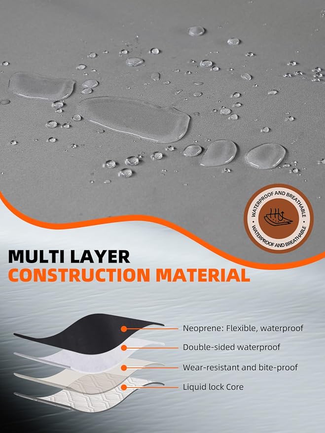 Universal Fit Waterproof Car Seat Cover - Rubber-Based Protection for Athletes, Fitness & Pets - Non-Slip Interior Backing, Includes Seat Belt Protector - Gray - Image 8