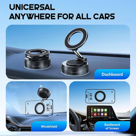 Magnetic Car Phone Holder for MagSafe, Phone Holders for Your Car | Upgraded 120+ LBS Powerful Suction, 360° Rotation Adjustable Car Phone Mount for iPhone 17 16 15 14 Pro Max All Smartphone - Image 2