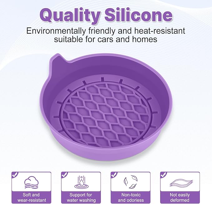 Car Cup Holder Coaster, Silicone Cup Holder Insert, Universal Non-Slip Cup Holders, Car Accessories Interior for Women and Man 4 Pack Light Purple - Image 6