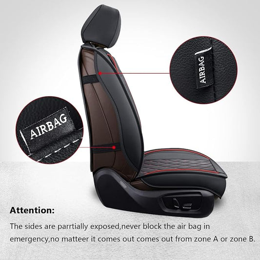 Front Ram Seat Cover Fit 2009-2026 RAM 1500/2500/3500 Crew Quad Cab | Leather Ram Seat Cover,Waterproof Truck Seat Covers,Red Car Seat Cover,Car Seat Protector,Front Seat Covers For Ram - Image 2