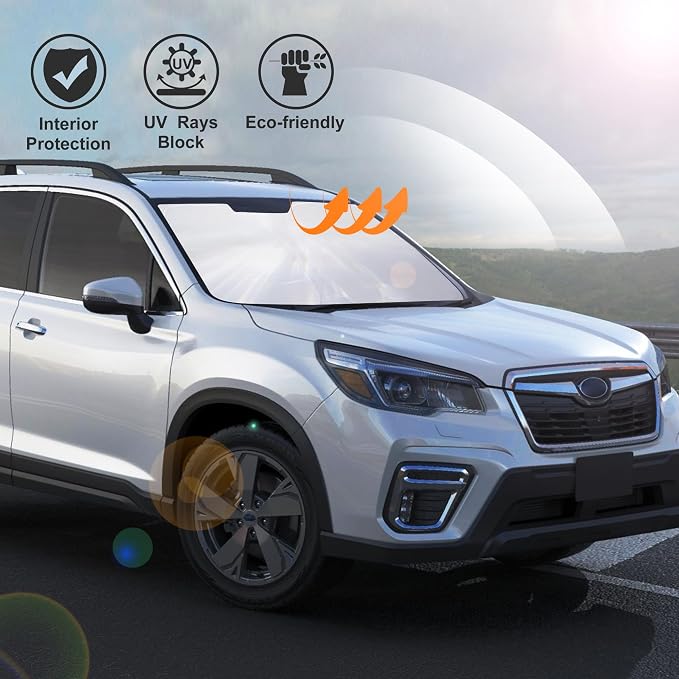 Windshield Sun Shade for 2019-2026 Subaru Forester Accessories | Full covered for windshield, Foldable & Durable, Block UV Rays, Reduce Heat, Easy to install, Keep Car Cooler - Image 6