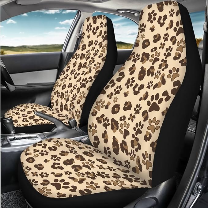 Brown Dog Paw Car Seat Covers Front Set – 2 Front Seat Covers for Cars, Breathable&Washable Car Seat Cover Set, Automotive Interior for Auto Trucks Van SUV - Image 7