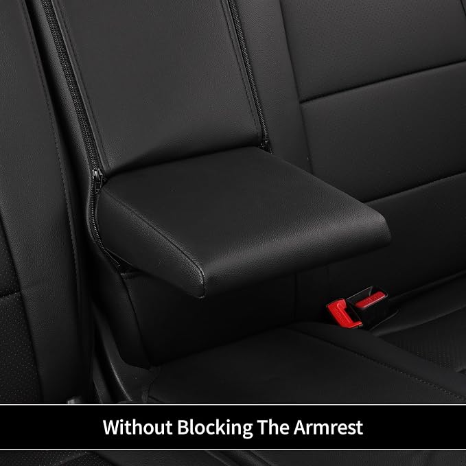 EKR Car Seat Covers for Honda HRV 2016-2018,Leatherette Full Set | Custom Fit for Honda HRV EX/EX-L/LX 2016-2018,Glove-Like Fit,Airbag Compatible,Easy Clean,Faux Leather(Black) - Image 7
