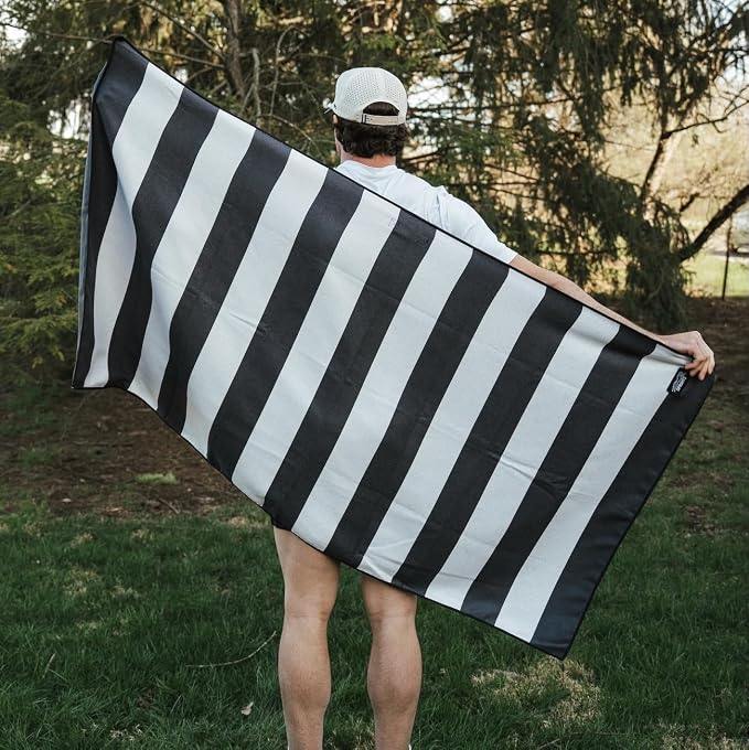 Sprints Athletic Running Towel, Full-Sized, Car Seat Cover - Performance Microfiber (Midnight Boardwalk Stripe) - Image 9