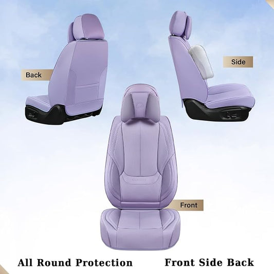 Coverado Car Seat Covers, Seat Covers for Cars, Waterproof Leather Auto Seat Protectors, Leather Car Seat Cushion, Car Interiors Accessories Universal Fit for Most Cars - Image 2
