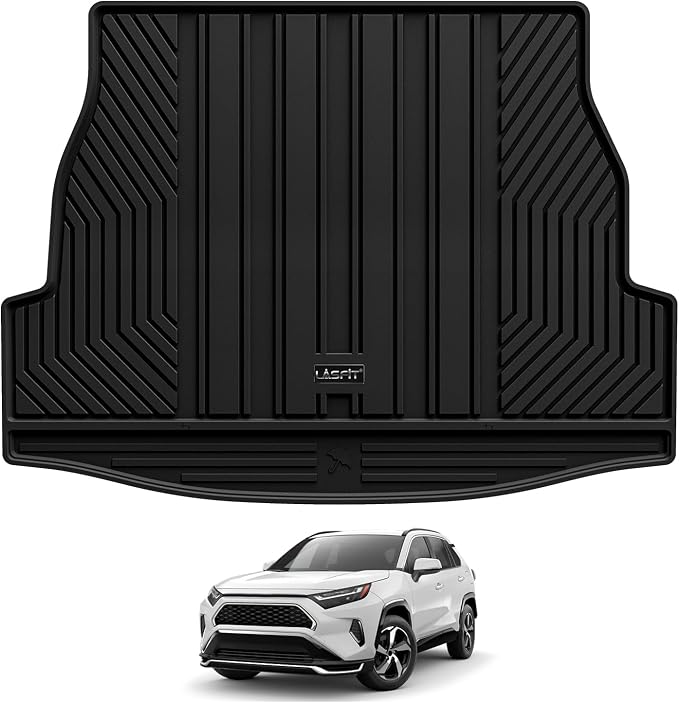LASFIT Cargo Trunk Mat for Toyota RAV4 2019-2025 (Include Hybrid) | 100% TPE All Weather Rear Trunk Cargo Liner Custom Fit Waterproof RAV 4 Cargo Tray Automotive Accessories, Black - Image 9