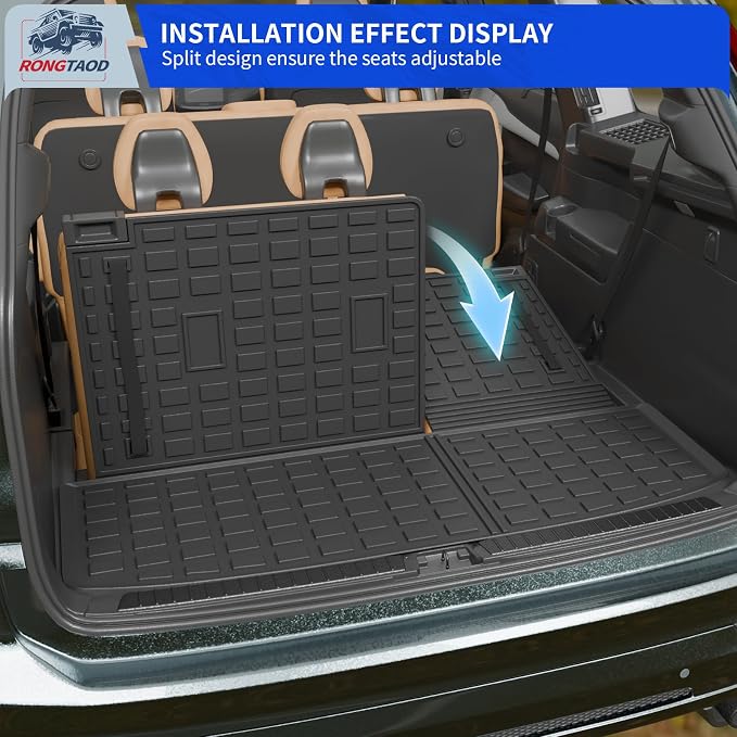 Rongtaod Floor Mats Set for 2022-2025 2026 Nissan Pathfinder 7&8 Seats | Cargo Liner Cargo Mat Trunk Mat TPE All Weather Back Seat Cover Protector 2024 Pathfinder Accessories - Image 9