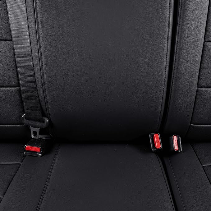 EKR Custom Fit Tacoma Car Seat Covers for Toyota Tacoma 2024 2025 2026 Xtra Cab SR -Full Set,Faux Leather(Black) - Image 4