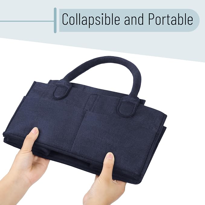 Mr. Pen- Baby Diaper Caddy Organizer, Navy Blue | Nursery Storage Bin and Car Organizer for Diapers and Baby Wipes - Image 6