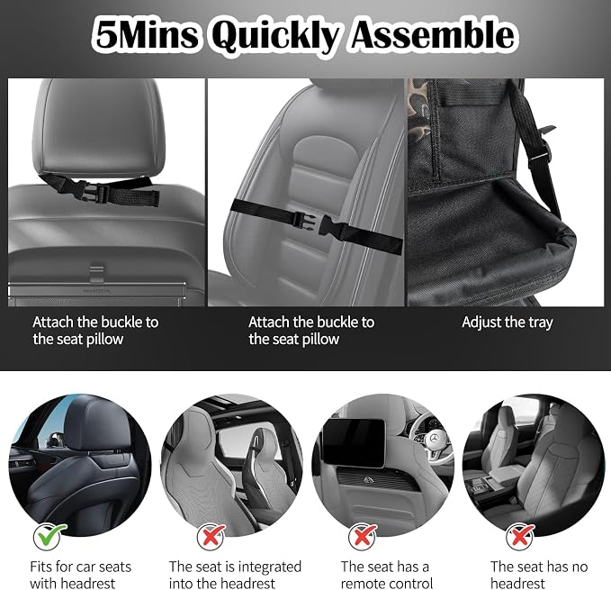 Car Backseat Organizer with Tablet Holder, 9 Storage Pockets with Foldable Food Tray, Kick Mats Back Seat Cover for Kids Road Trip Essentials Travel (1 Pack) - Image 7