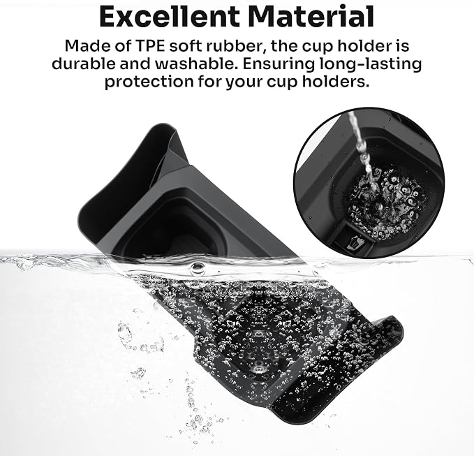 Autorder Center Console Cup Holder Insert for 2016-2023 Toyota Tacoma Interior Accessories, TPE Silicone Material 2-in-1 Center Console Drink Cup Holder Insert - Image 7