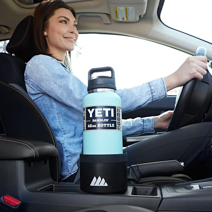 Integral Ultimate Car Cup Holder Expander with Adjustable Base & Organizer | Fits Yeti 14/24/36/46oz, Hydro Flask 32/40oz, Ramblers, mugs & 3.4-4.0in bottles, rubber-tab adjustable base - Image 9