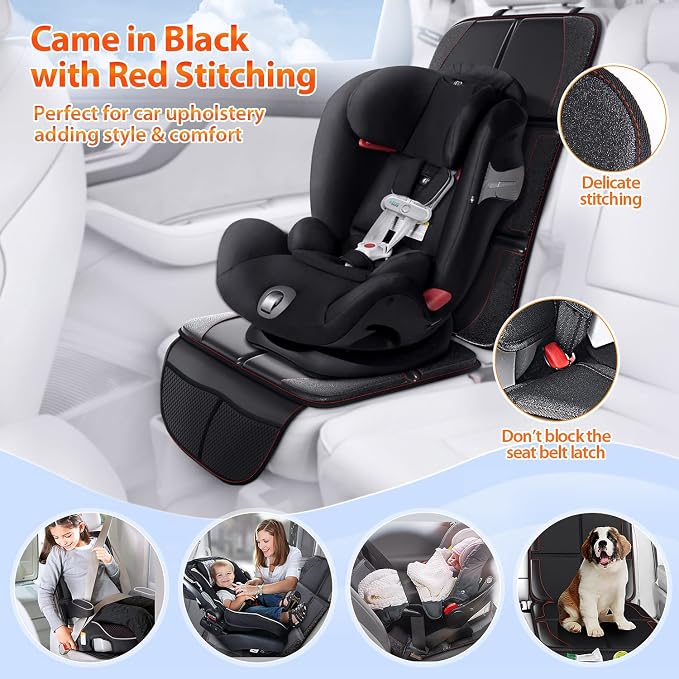 Gimars Car Seat Protector, 2 Pack, Waterproof 600D Fabric Carseat Protector Car Seat Cover for Child Car Seat with Nonslip Backing Mesh Pockets for Baby and Pet SUV Sedan Truck Leather Seats - Image 9