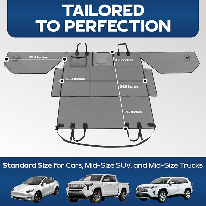 Ruff Liners Back Seat Extender for Dogs - As Seen on Shark Tank | Hard bottom adds 40% more space, holds up to 400 lbs, waterproof, machine-washable, heavy-duty Back Seat Cover for Dogs - Image 6