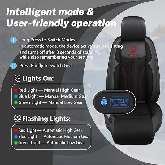 Cooling Car Seat Cushion Front Seat,12V&24V Cooling Seat Cover for Cars with 10 Fans,Cooled Seat Cover for Car SUV Truck Universal Fit (Black) - Image 2