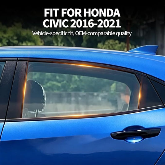 2PCS Rear Side Window Sun Shades for 2016-2021 Honda Civic Sedan | Breathable Mesh UV & Heat Blocking Privacy Rear Side Window Covers Accessories, Ideal for Baby, Travel and Camping - Image 2