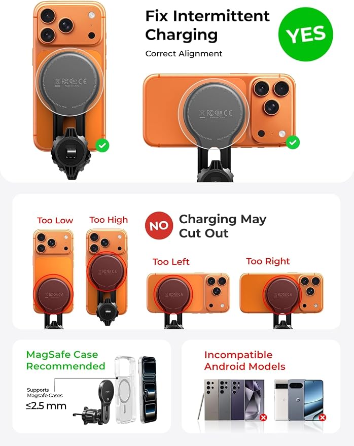 LISEN for Qi2.2 25W MagSafe Car Mount Charger,Car Vent Magnetic Car Charger | Stable & Fast Charging iPhone Car Mount,Qi2.2 Certified 25W Magsafe Car Mount, Car Vent Mount For iPhone 17 16 15 14 13 12 - Image 10